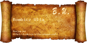Bombicz Ulla névjegykártya